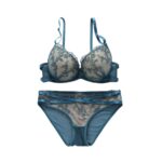 Women's Sexy Lingerie Set Lace Matching Bra and Panty Set Blue