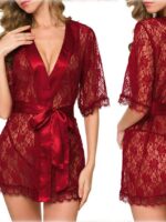 Sexy Transparent Net floral Robe online for Honeymoon