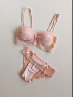 Soft Ribbed Padded Bra Panty and Lingery Set for Girls