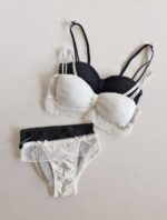 Soft Ribbed Padded Bra Panty and Lingery Set for Girls