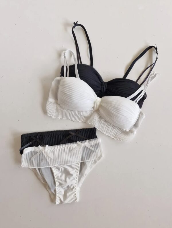 Soft Ribbed Padded Bra Panty and Lingery Set for Girls