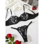Luxury Floral Embroidery Lingerie Set