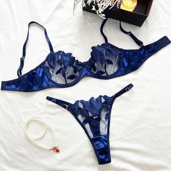 Luxury Floral Embroidery Lingerie Set