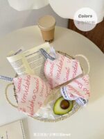 Women’s Black Script Print Seamless Bra & Panty Set